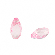 Perles acryliques goutte Rose transparent