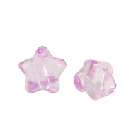 Perles acryliques &eacute;toile Rose violet transparent