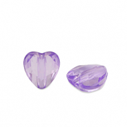 Perles acryliques c&oelig;ur Violet transparent