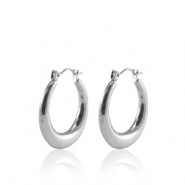 Boucles d'oreilles en acier Inox créoles 25mm Argenté