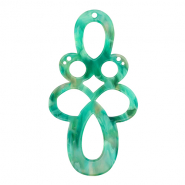 Pendentifs en r&eacute;sine baroque Turquoise-vert
