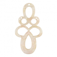 Pendentifs en r&eacute;sine baroque Blanc nacr&eacute;-rose