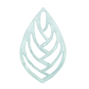 Pendentifs en r&eacute;sine feuille Bleu ciel