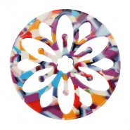 Pendentifs en r&eacute;sine mandala Confetti multicolore