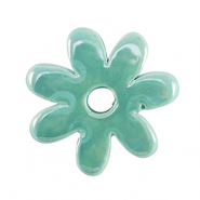 Perles en céramique DQ grecque fleur Turquoise