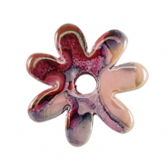 Perles en c&eacute;ramique DQ grecque fleur Rose-noir