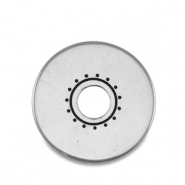 Perles en métal DQ donut Argenté antique (sans nickel)