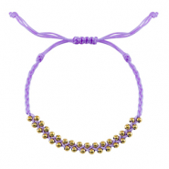 Bracelets tendance perles en acier inoxydable Lilas-doré