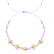 Bracelets tendance fleur Lilas rose-blanc pearl shine coating