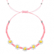 Bracelets tendance fleur Rose-blanc