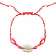 Bracelets tendance cauri Rouge-rose