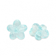 Perles acryliques fleur Transparent bleu turquoise
