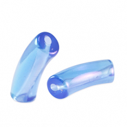 Perles tubes acryliques Bleu caroline-AB coating