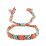 Bracelets tendance Bleu turquoise doux-orange n&eacute;on