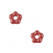 Perles tch&egrave;ques fleur 5mm Rouge chaud