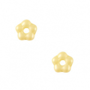 Perles tch&egrave;ques fleur 5mm Jaune citron