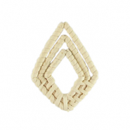 Pendentifs en rotin losange Blanc natural