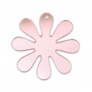 Pendentifs accroche-regard fleur 35mm Rose clair m&eacute;tallique