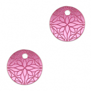 Pendentifs accroche-regard fleur 16mm Violet magenta m&eacute;tallique