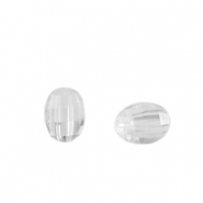 Perles acryliques ovale facett&eacute;es Transparent