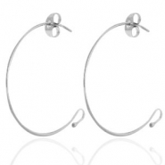 Boucles d'oreilles en acier Inox Argent&eacute;