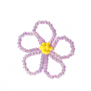 Pendentifs facett&eacute;es fleur Violet-jaune