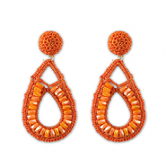 Boucles d&rsquo;oreilles facett&eacute;es goutte Dor&eacute;-orange
