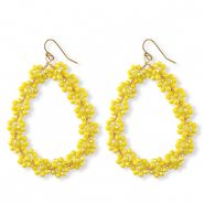 Boucles d&rsquo;oreilles facett&eacute;es goutte Dor&eacute;-jaune
