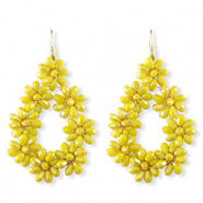 Boucles d&rsquo;oreilles facett&eacute;es goutte Dor&eacute;-jaune