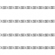 Appr&ecirc;ts en acier Inox cha&icirc;ne maille jaseron twist Argent&eacute;