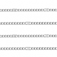 Appr&ecirc;ts en acier Inox cha&icirc;ne maille jaseron gourmette Argent&eacute;