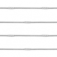 Appr&ecirc;ts en acier Inox cha&icirc;ne maille jaseron Argent&eacute;