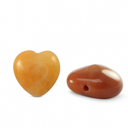 Pierres naturelles Quartz Aventurine coeur Orange cuivr&eacute;