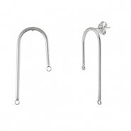 Boucles d'oreilles puces en acier Inox Argent&eacute;