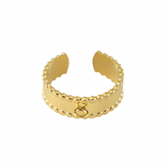 Bagues en acier Inox avec anneau Dor&eacute;