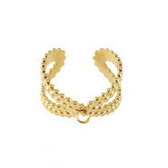 Bagues en acier Inox avec anneau Dor&eacute;