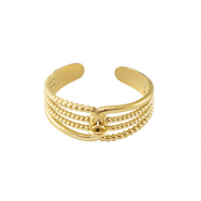 Bagues en acier Inox avec anneau Dor&eacute;