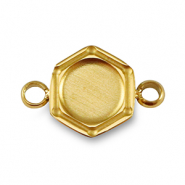 Pierre de Naissance breloque avec serti pour flatback SS16 en acier Inox Dor&eacute;