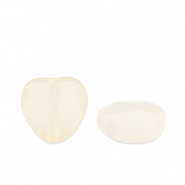 Pierres naturelles perles Agate c&oelig;ur Blanc prosecco transparent