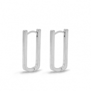 Apprêts en métal DQ boucles d'oreilles créoles ovale Argenté (sans nickel