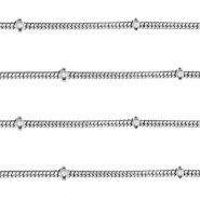 Appr&ecirc;ts en acier inox cha&icirc;ne maille jaseron boule Argent&eacute;