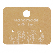 Cartes &agrave; bijoux "handmade with love" fleurs Marron