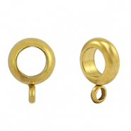 Perles en acier Inox disque avec anneau Dor&eacute;