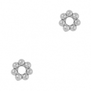 Perles en acier Inox spacer anneau Bali 4mm Argent&eacute;
