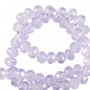Perles &agrave; facettes 4x3mm disque Heishi Violet mauve clair