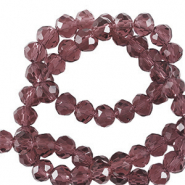 Perles &agrave; facettes 4x3mm disque Heishi Magenta violet