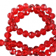 Perles &agrave; facettes 3x2mm disque Heishi Rouge bonbon