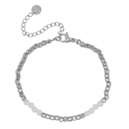 Bracelets en acier Inox Argenté-Blanc