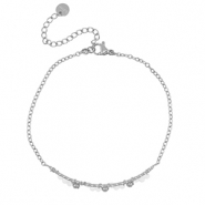 Bracelets en acier Inox Argenté-Blanc