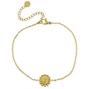 Bracelets en acier Inox fleur Doré